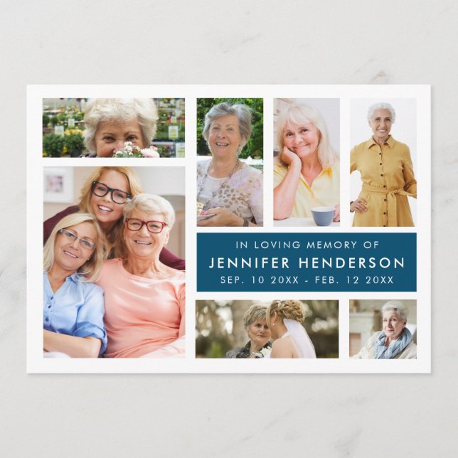 Programa Funeral de Colagem de Fotos Moderna em Adorável (Frente)