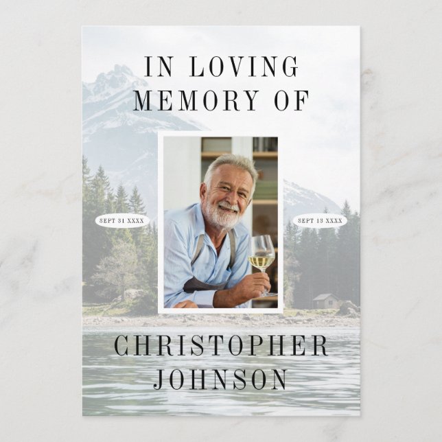 Programa Funeral de Foto em 2 Páginas do Lake Moun (Frente)