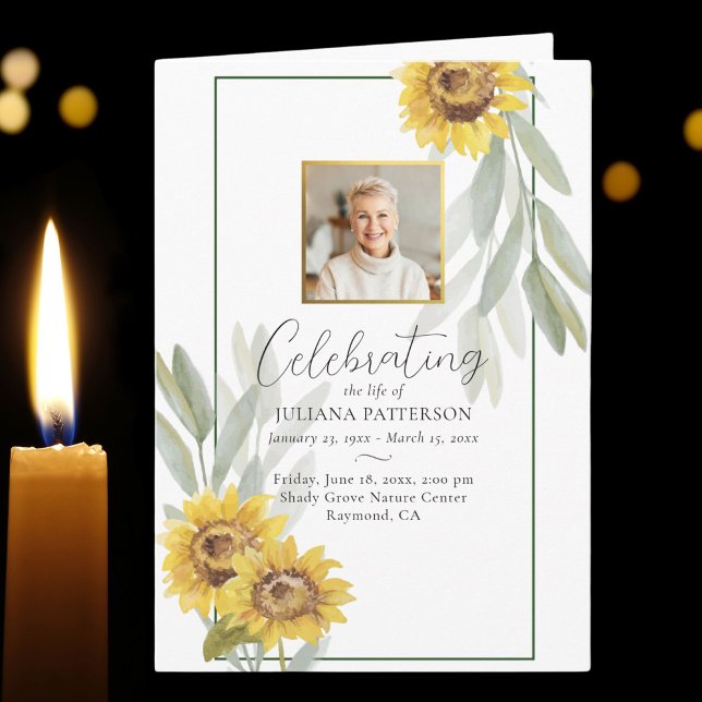 Programa Funeral de Foto Ordem de Serviço do Sunflower boni (Criador carregado)