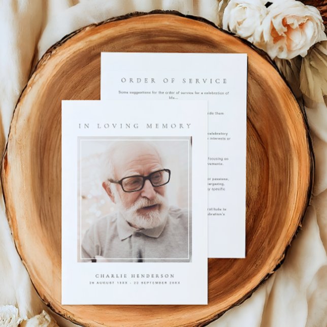 Programa Funeral de Foto Simples de Memória de Amor Moderna (Criador carregado)