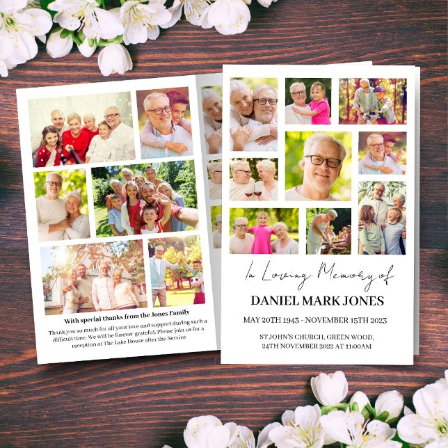 Programa Funeral de Fotos Moderna para Homens (Criador carregado)