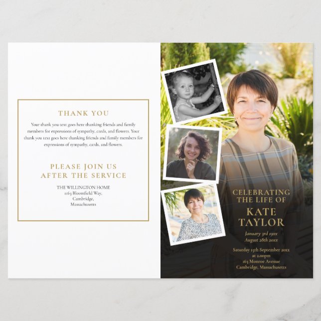 Programa Funeral de Ordem de Serviço de Colagem de (Frente)