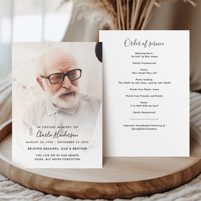 Programa Funeral de Ordem de Serviço de Foto Moderna (Criador carregado)