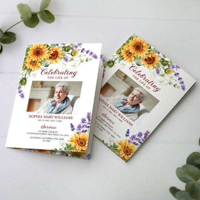 Programa Funeral de Ordem de Serviço de Girassóis (Criador carregado)