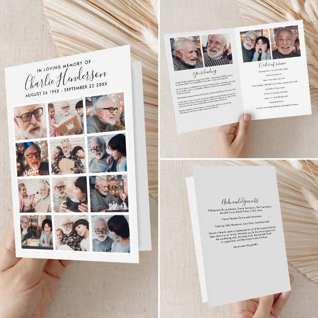 Programa Funeral Dobrado de 16 Fotos Moderno (Criador carregado)