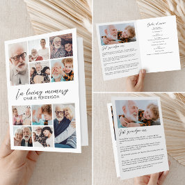 Programa Funeral Dobrado Moderno de 12 Fotos Em Memória Afe