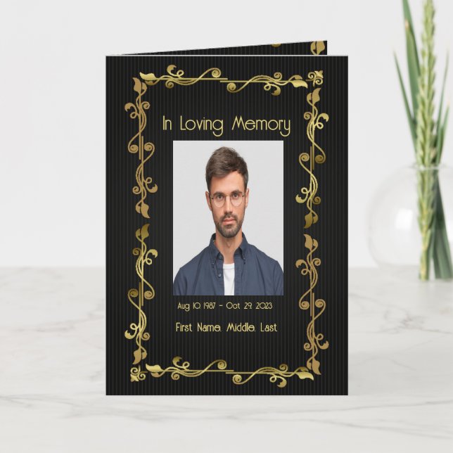 Programa Funeral Dourado Elegante (Frente)