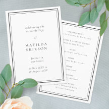 Funeral Elegante | Clássica Ordem de Serviço