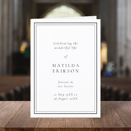 Programa Funeral Elegante | Clássica Ordem de Serviço Dobra