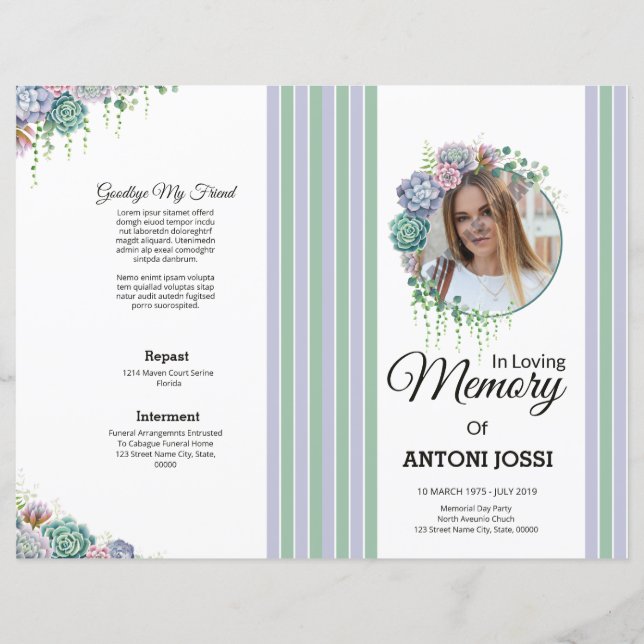 Programa Funeral Floral Modelo (Frente)