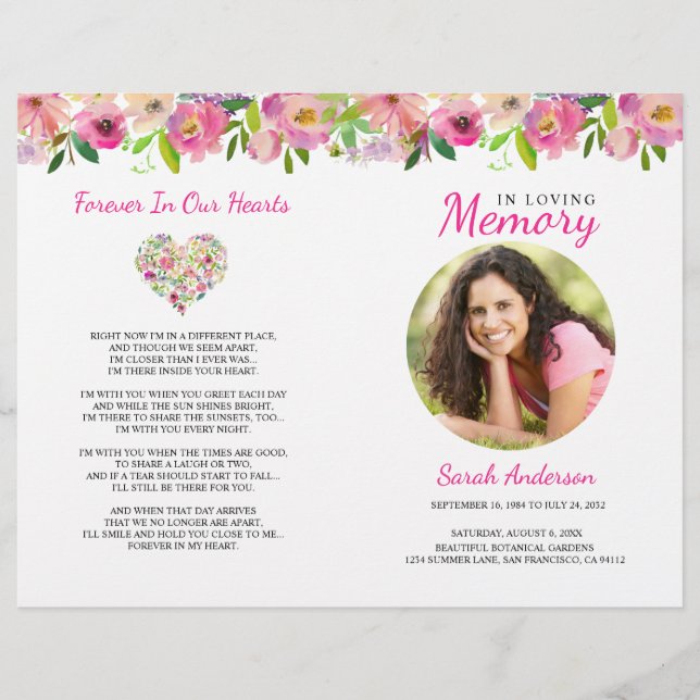 Programa Funeral Floral Ordem de Serviço Folheto (Frente)