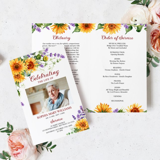 Programa Funeral Girassóis | Ordem de serviço (Criador carregado)