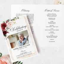 Programa Funeral Marsala Rosa | Ordem de serviço