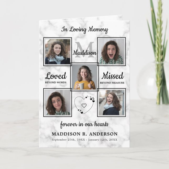 Programa Funeral Memorial do Modern Marble 5 Fotocolagem (Frente)