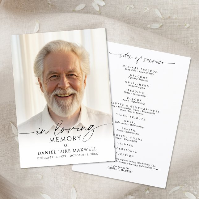 Programa Funeral Memorial Photo In Loving Memory (Criador carregado)