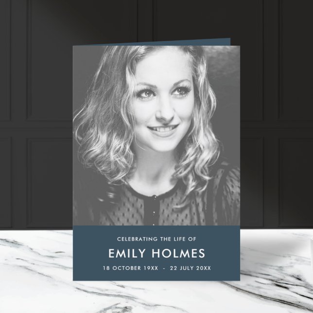 Programa Funeral Moderno | Marinho Azul Ordem de Serviço Do (Criador carregado)