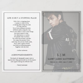 Programa Funeral Moderno Monograma Simples