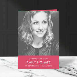 Programa Funeral Moderno | Ordem de serviço cor-de-rosa dob