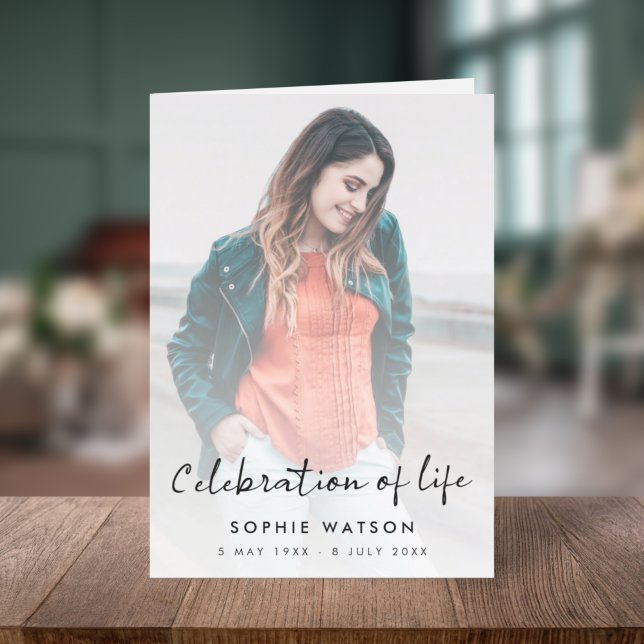 Programa Funeral Moderno | Ordem de Serviço de Foto Dobrada (Criador carregado)