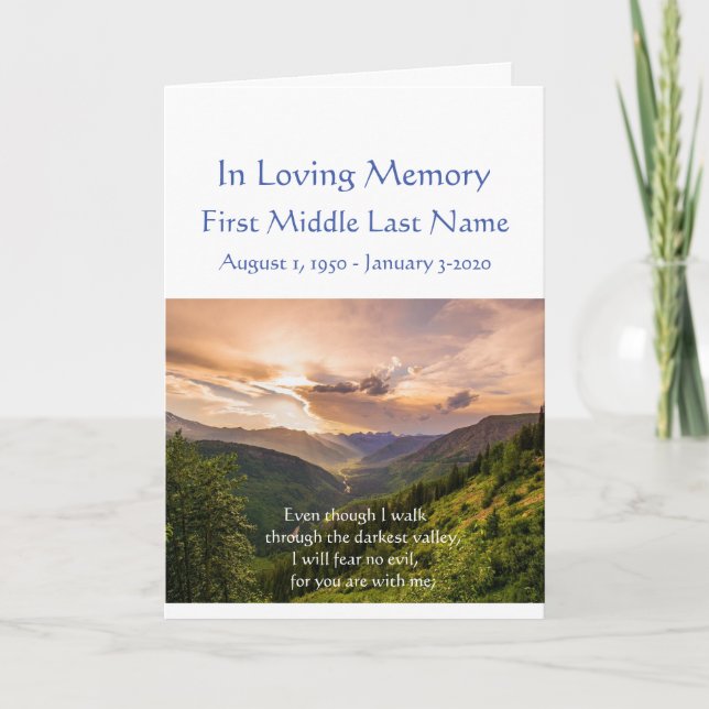 Programa Funeral Psalm 23 Caminha pelo Vale (Frente)