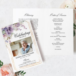 Programa Funeral Purple & Blush | Ordem de serviço