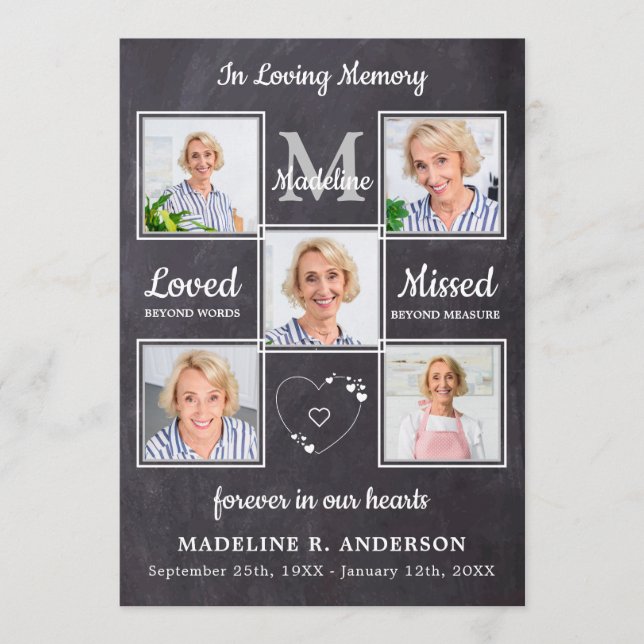 Programa Funeral Rustic 5 Fotos Memorial Order (Frente)