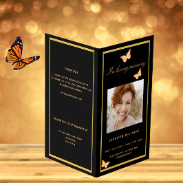 Programa funerário de foto de ouro preto