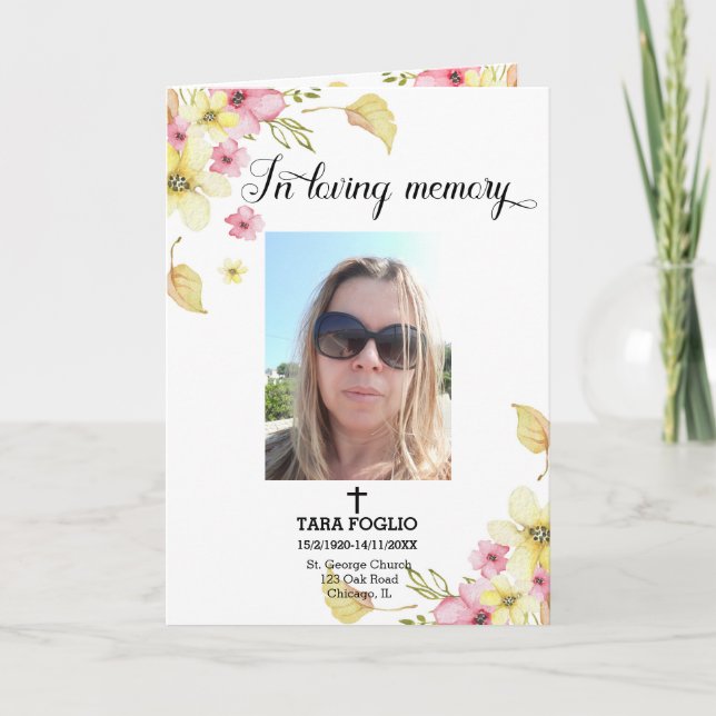 Programa funerário floral (Frente)