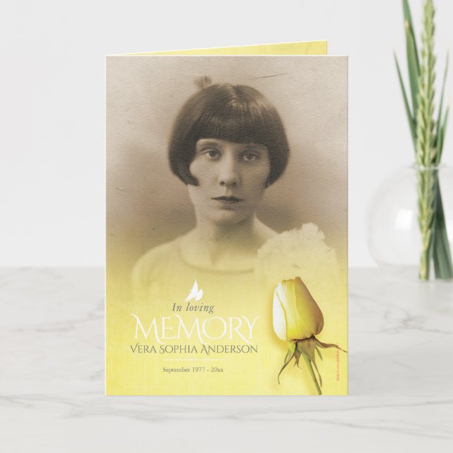 Programa funerário Ordem de serviço amarelo rosa (Frente)