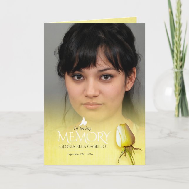 Programa funerário Ordem de serviço amarelo rosa (Frente)