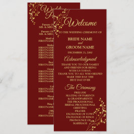 Programa Golden Floral Geometric Wreath Red Wedding