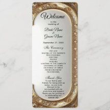 Golden Ornate Frame Wedding Program