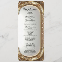 Programa Golden Ornate Frame Wedding Program
