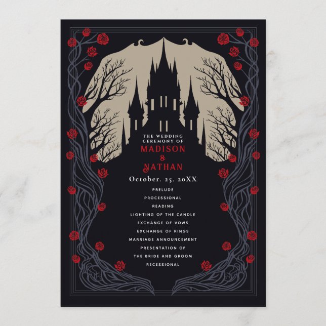 Programa Gothic Floral Castle Wedding (Frente)