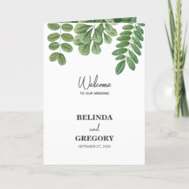 Programa Greenery Emerald Green Wedding Order