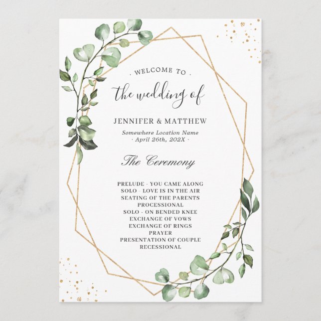 Programa Greenery Eucalyptus Deixa Casamento Geométrico (Frente)
