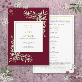 Programa Greenery Foliage Ordem de Serviço Memorial Funeral