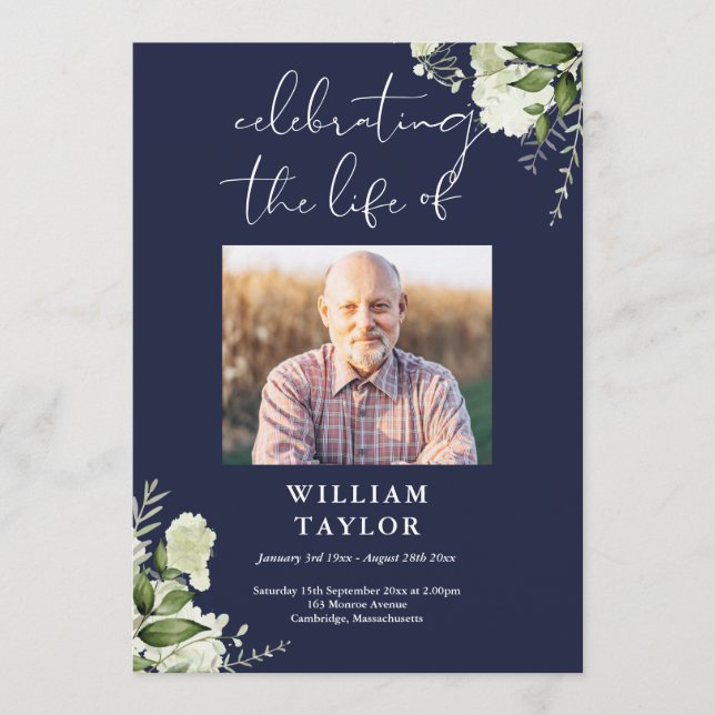 Programa Greenery Memorial Funeral Navy Order Of Service  (Frente)