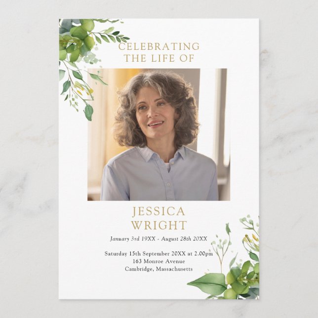 Programa Greenery Memorial Funeral Ordem De Serviço (Frente)