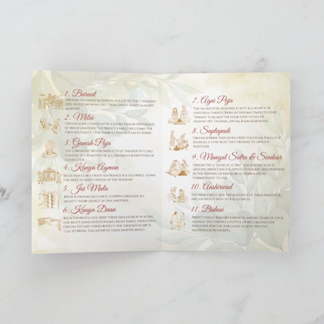 Programa Guia da cerimônia de nuptura indiana (Interior)