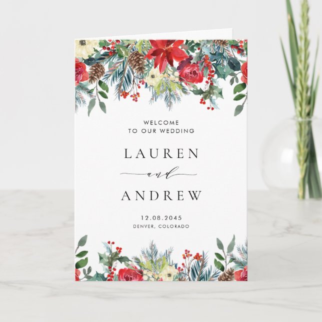 Programa Guirlanda de Flores de Inverno em Aquarela para Ca (Frente)