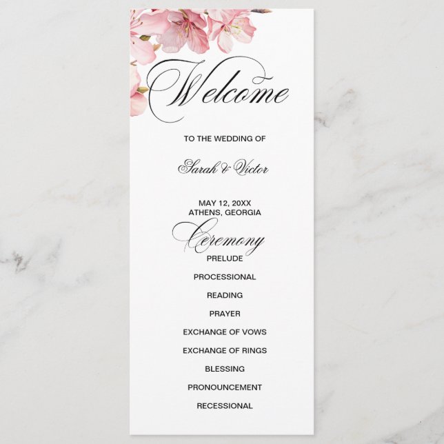 Programa Hawthorne Calligraphy double side program card  (Frente)
