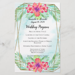 Programa Hibiscus Flower Watercolor Beach Weding P