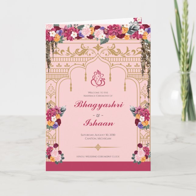 Programa Hindu WedeCeremony Tropical Floral Bonito (Frente)