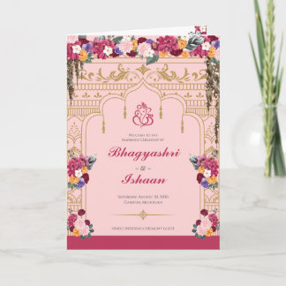 Programa Hindu WedeCeremony Tropical Floral Bonito