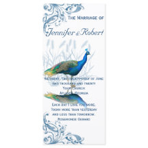 Horto Pavão em Blue and White Weding Program