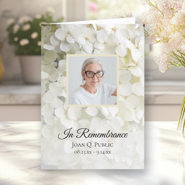 Programa Hydrangea Branca Serviço Funeral Floral Dobrado (Criador carregado)