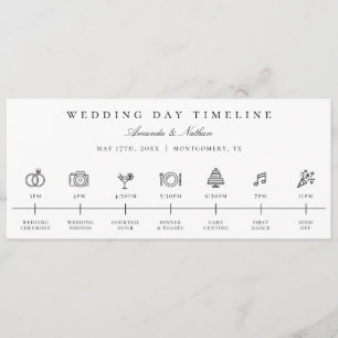 Programa Ícone da Linha do Tempo do Dia do Casamento Modern