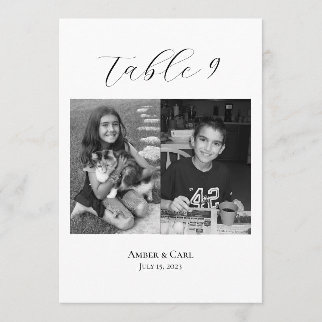 Programa Idade da Infância Fotos de Mesa de Casamento Númer (Frente)