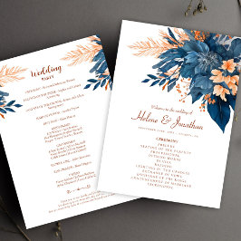 Programa Indigo Rust Modern Floral Boho Elegante Casamento